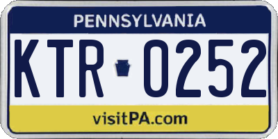 PA license plate KTR0252