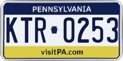 PA license plate KTR0253