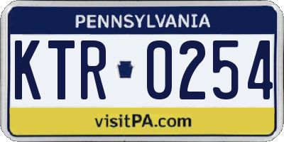 PA license plate KTR0254