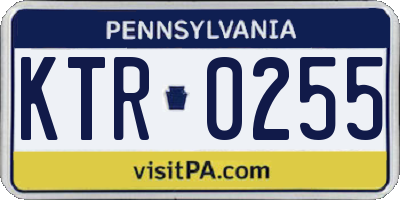 PA license plate KTR0255