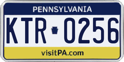PA license plate KTR0256