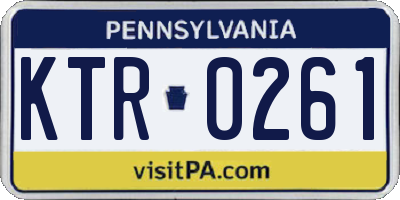 PA license plate KTR0261
