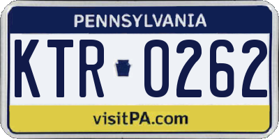 PA license plate KTR0262