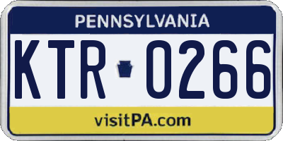 PA license plate KTR0266