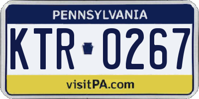 PA license plate KTR0267