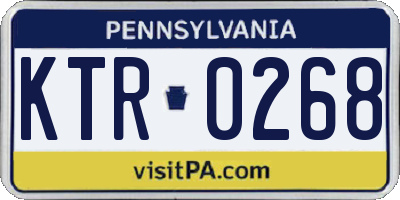 PA license plate KTR0268