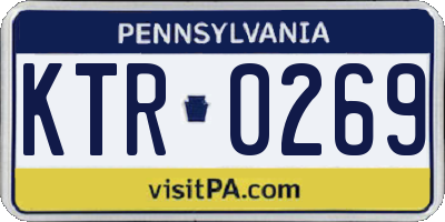 PA license plate KTR0269