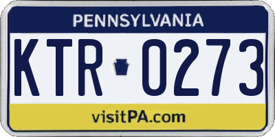 PA license plate KTR0273