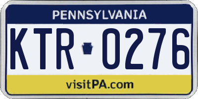 PA license plate KTR0276