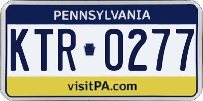 PA license plate KTR0277
