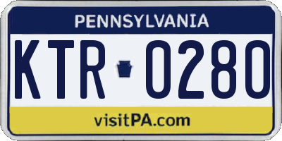 PA license plate KTR0280