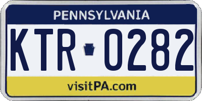 PA license plate KTR0282