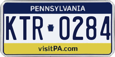 PA license plate KTR0284