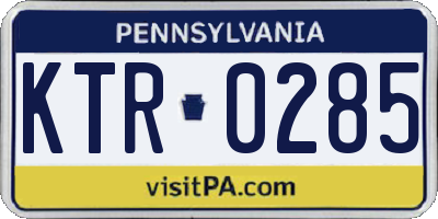 PA license plate KTR0285
