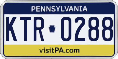 PA license plate KTR0288
