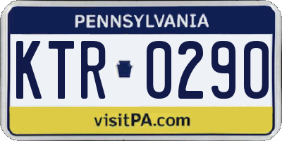 PA license plate KTR0290