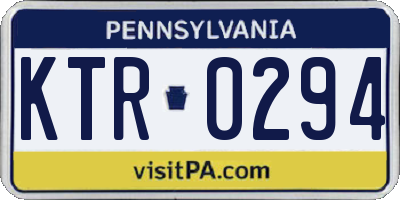 PA license plate KTR0294