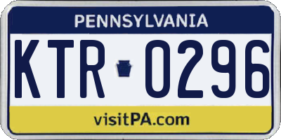 PA license plate KTR0296