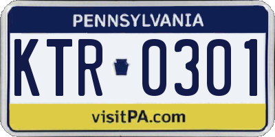 PA license plate KTR0301