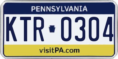 PA license plate KTR0304