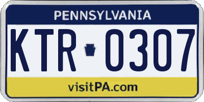 PA license plate KTR0307