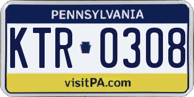 PA license plate KTR0308