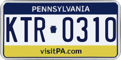PA license plate KTR0310