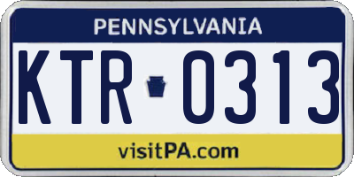 PA license plate KTR0313