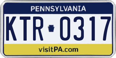 PA license plate KTR0317