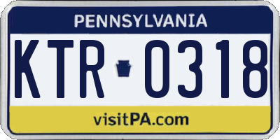 PA license plate KTR0318