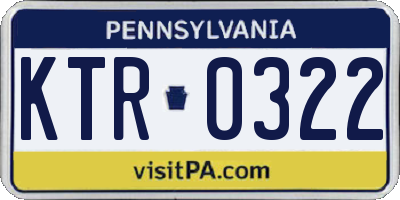 PA license plate KTR0322