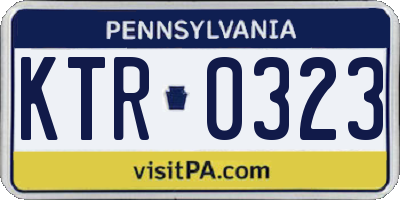 PA license plate KTR0323