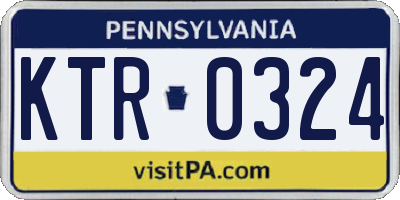 PA license plate KTR0324