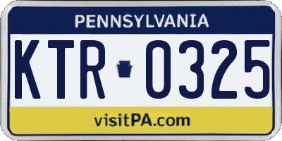 PA license plate KTR0325