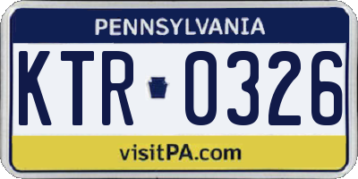 PA license plate KTR0326