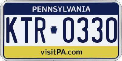 PA license plate KTR0330