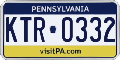 PA license plate KTR0332