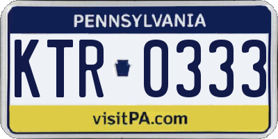 PA license plate KTR0333