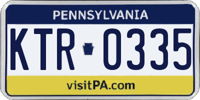 PA license plate KTR0335