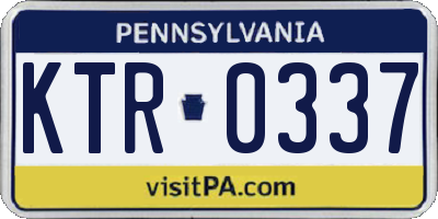 PA license plate KTR0337