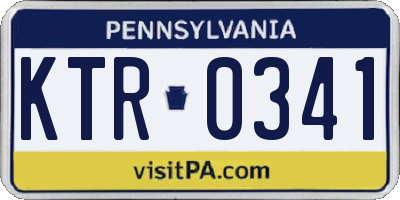 PA license plate KTR0341