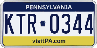 PA license plate KTR0344