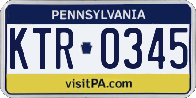 PA license plate KTR0345