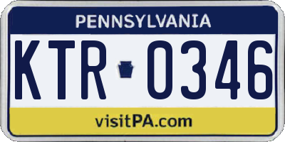 PA license plate KTR0346