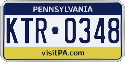 PA license plate KTR0348