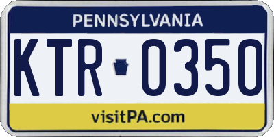 PA license plate KTR0350