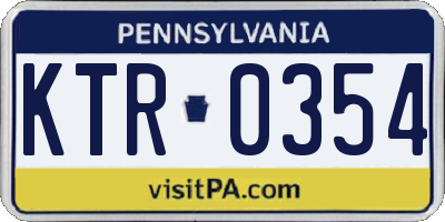 PA license plate KTR0354