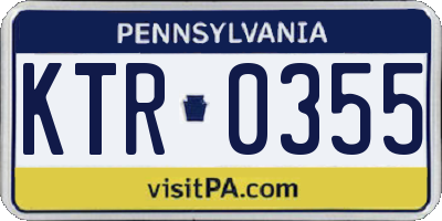 PA license plate KTR0355