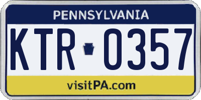 PA license plate KTR0357