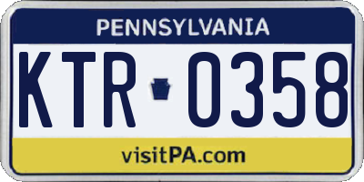 PA license plate KTR0358